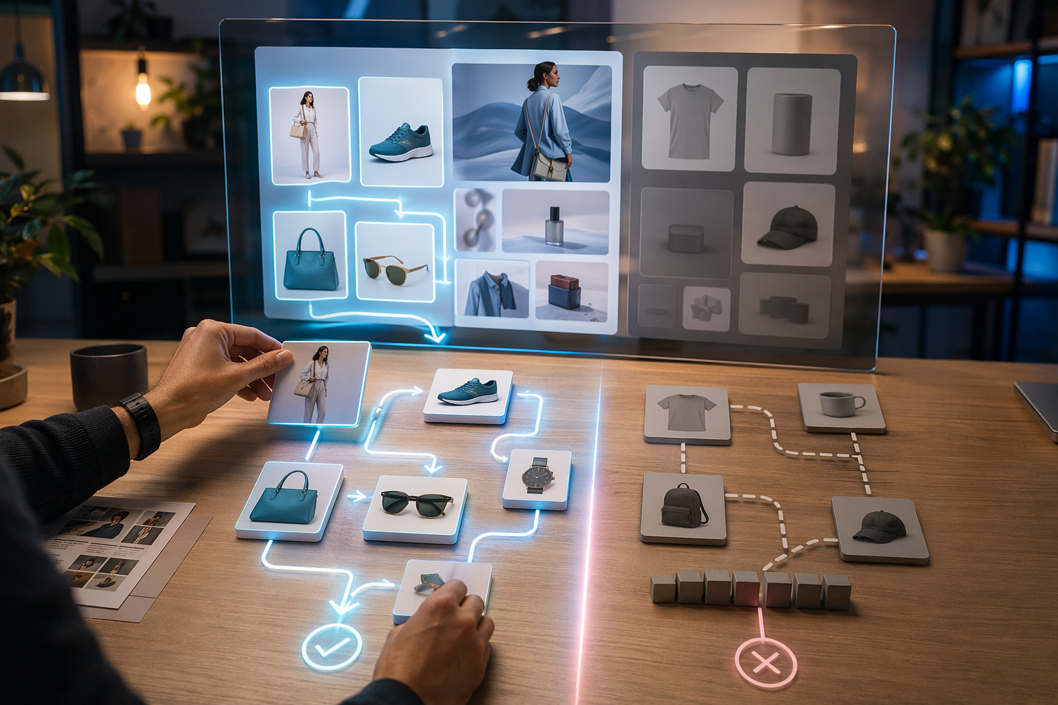 Modern ecommerce storefront with comparison infographic
