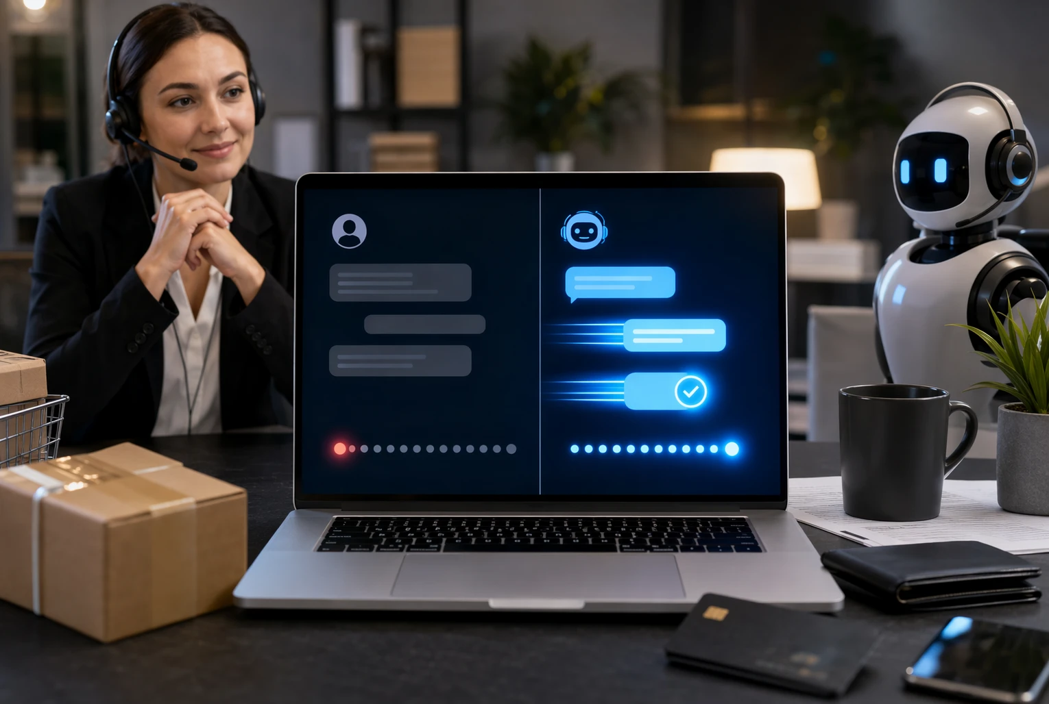 Comparison of live chat and AI chatbot response times