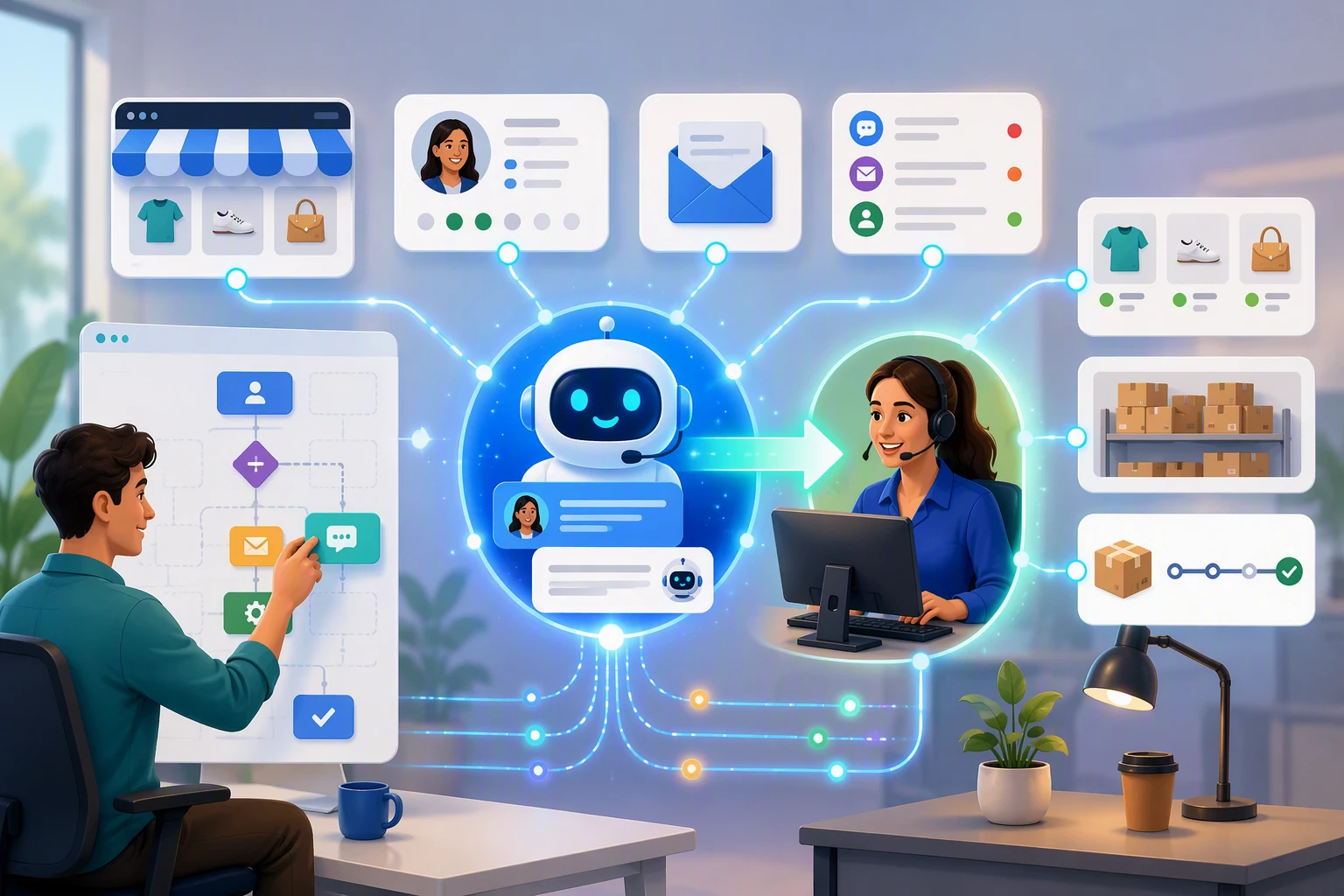 Chatbot handoff between Shopify and live agents
