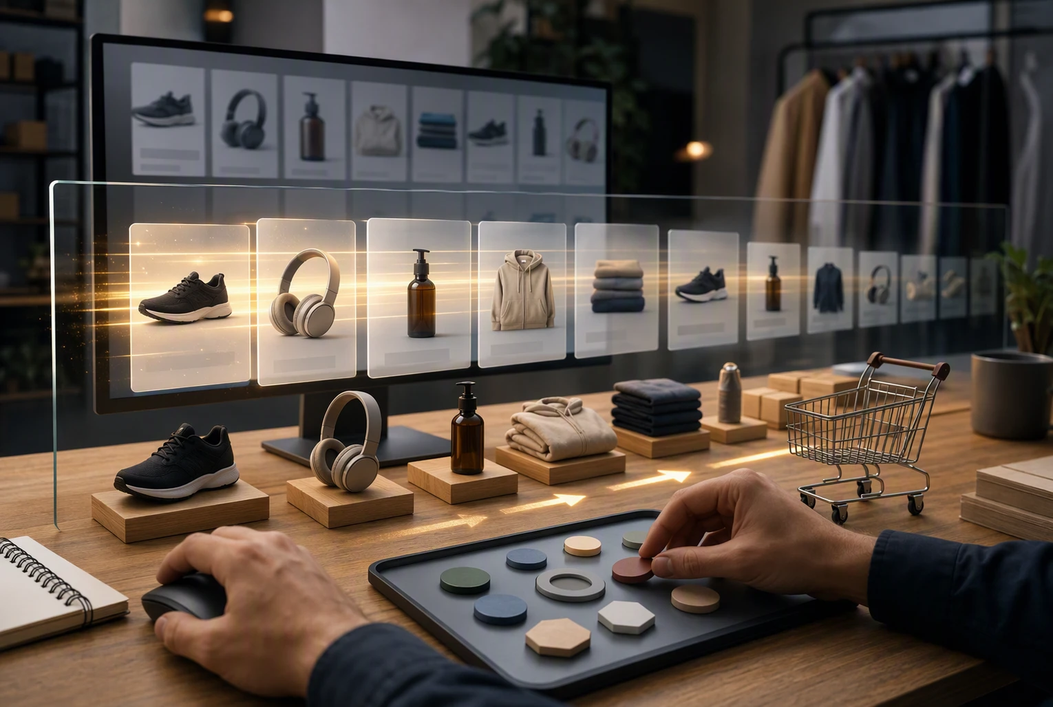 Ecommerce search workflow with click filters and reranking