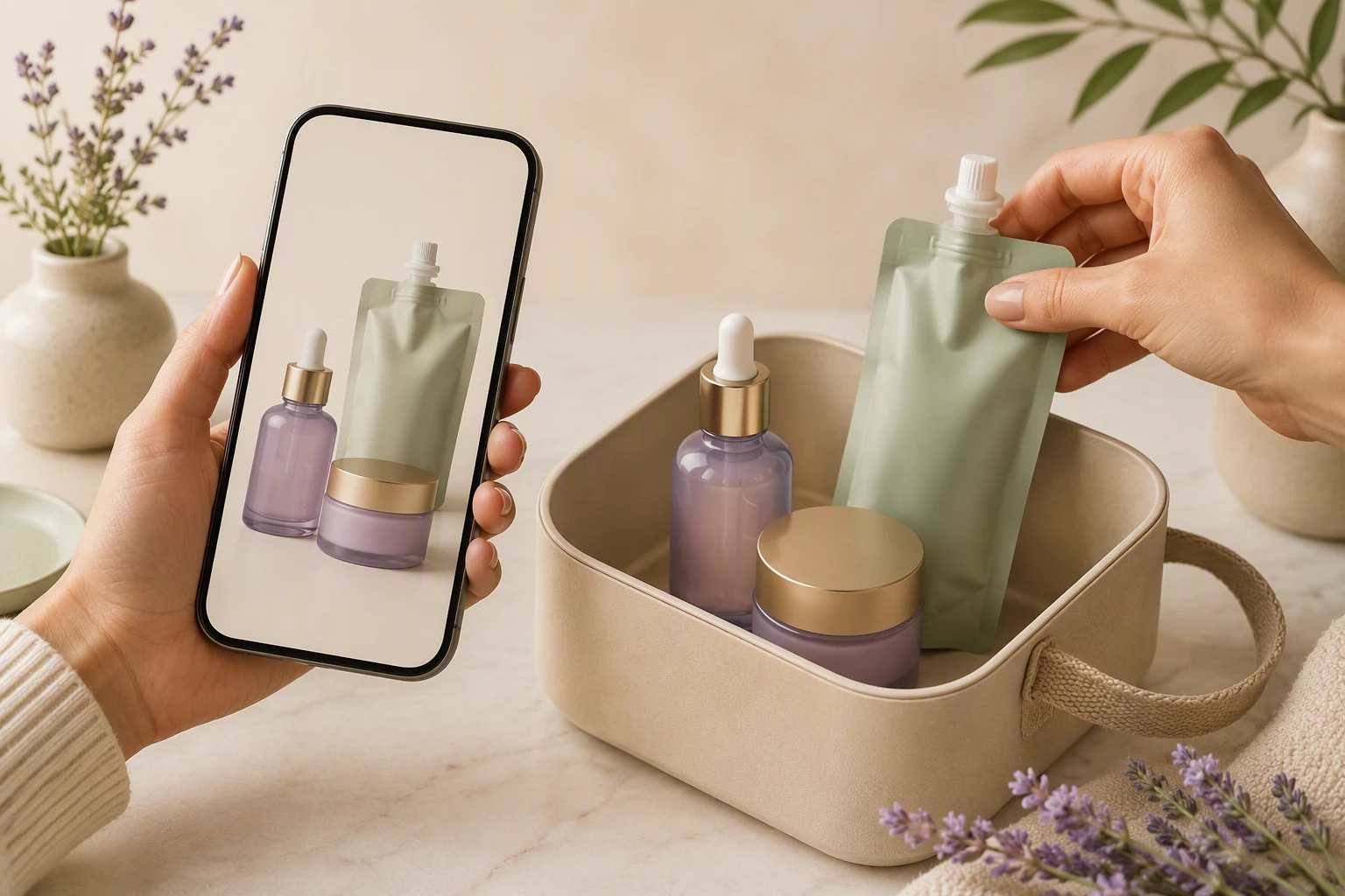 Cart page upsell with skincare refill addition