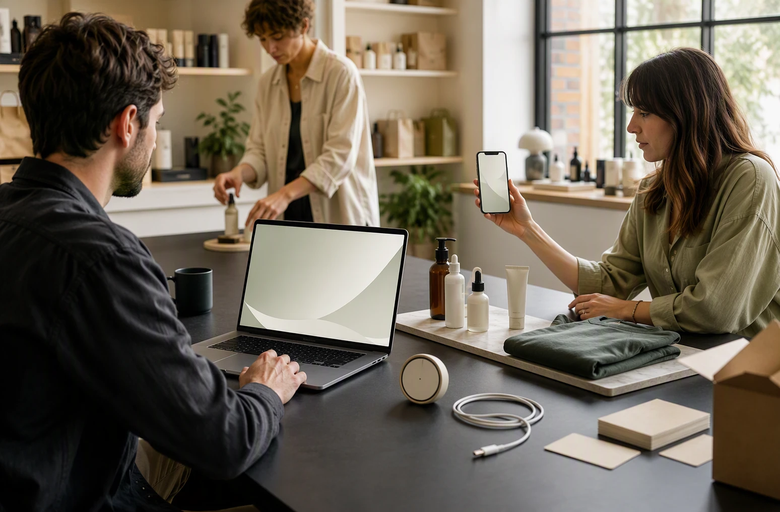 Shopify team testing Kandid chatbot on a live storefront