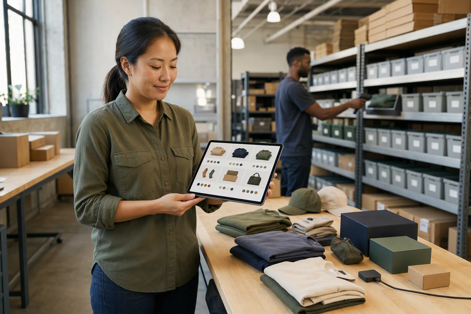 Shopify manager syncing real-time inventory with product variants