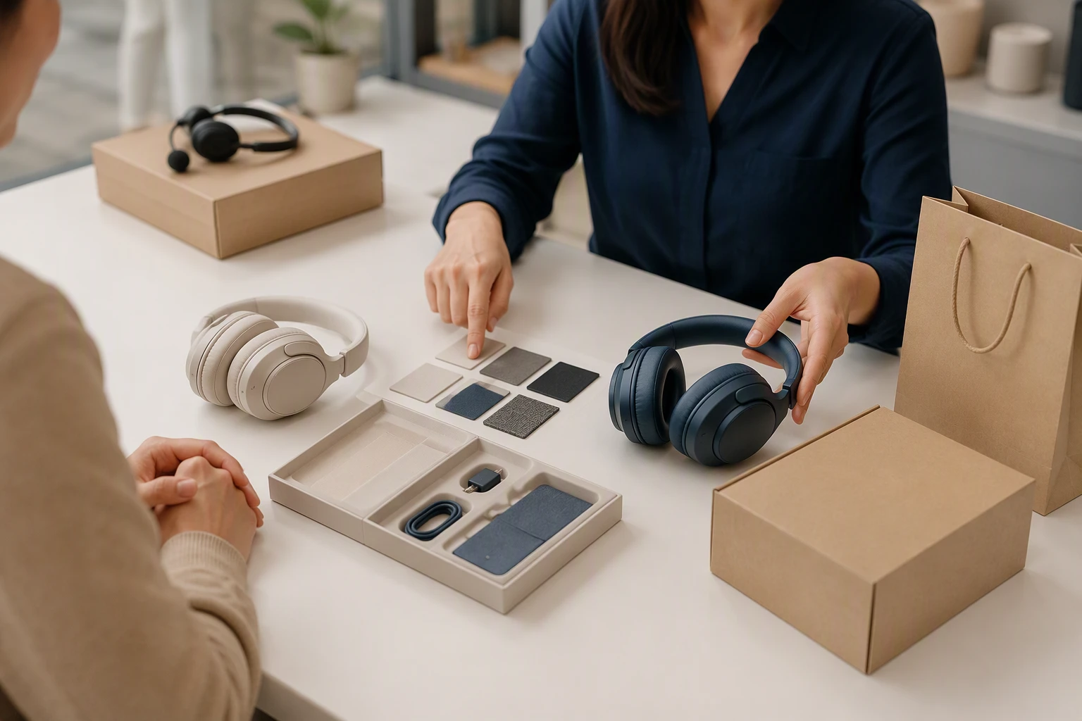 Shopping assistant guides shopper through product selection workflow