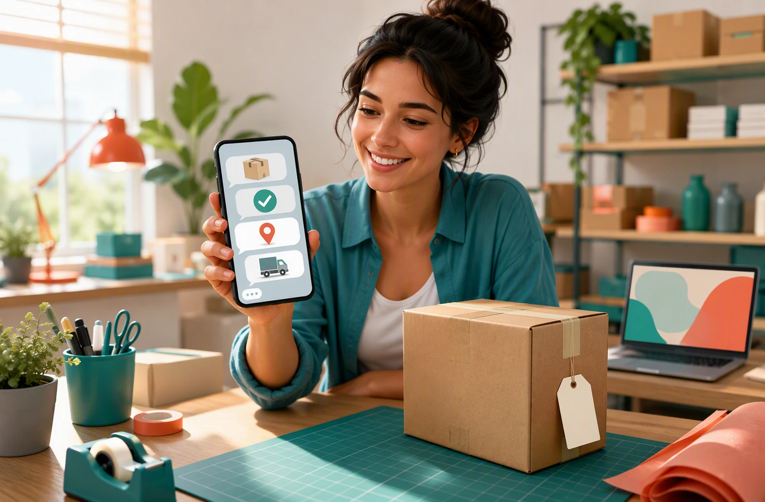 Customer tracking order via Tidio chat on mobile