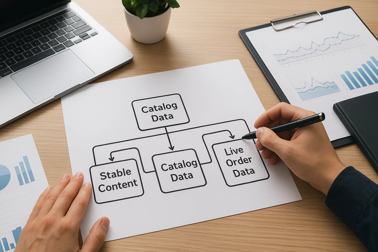 Three labeled data streams merging into one clean pipeline