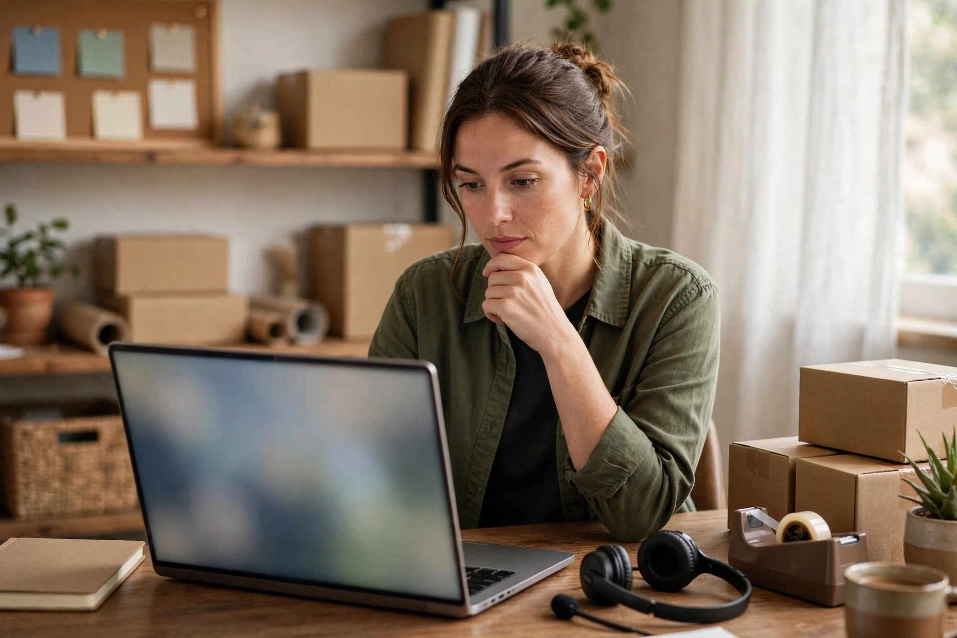 Shop owner comparing assisted versus unassisted order analytics