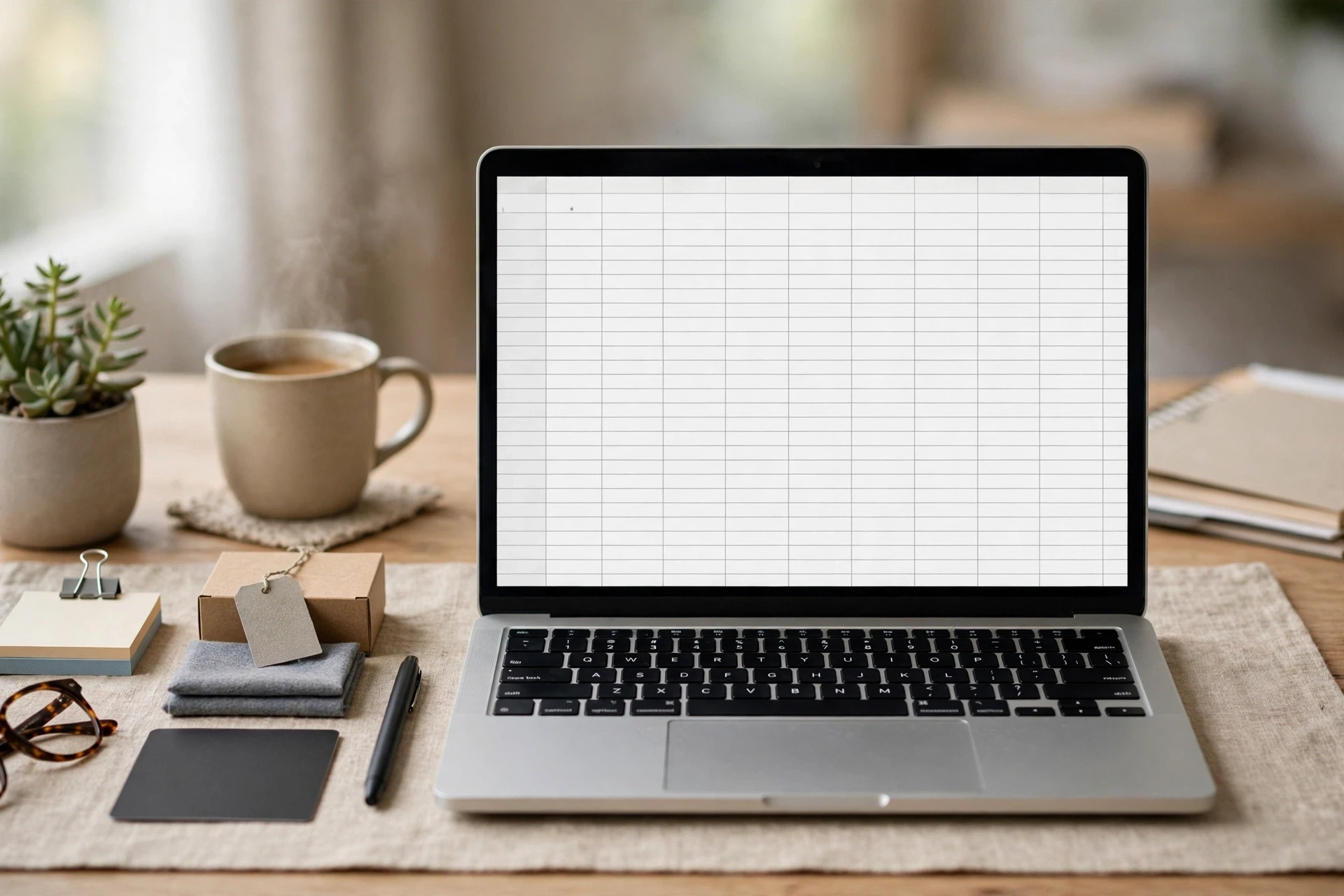 Laptop spreadsheet with chatbot test questions