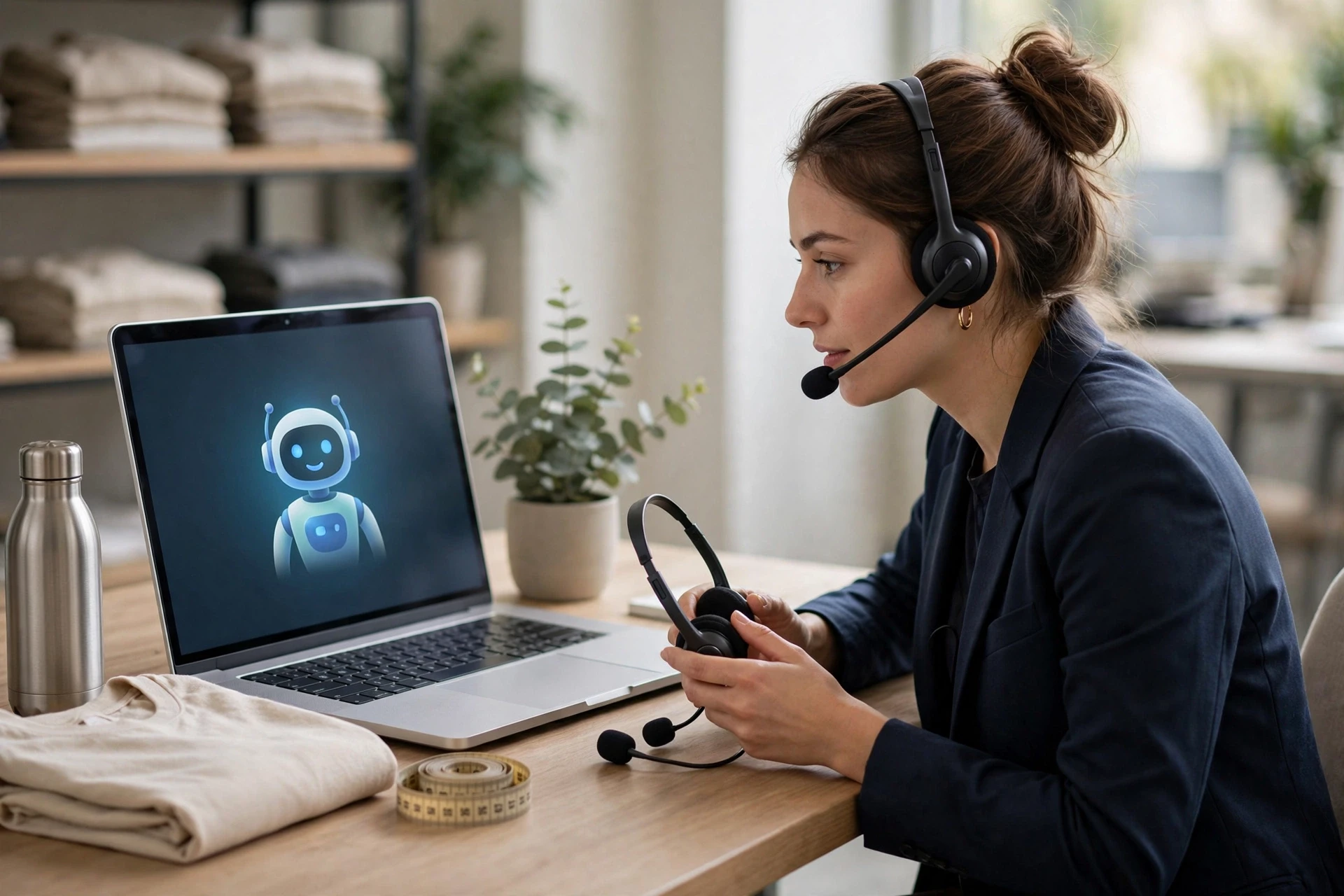 Chatbot sizing help with human escalation path