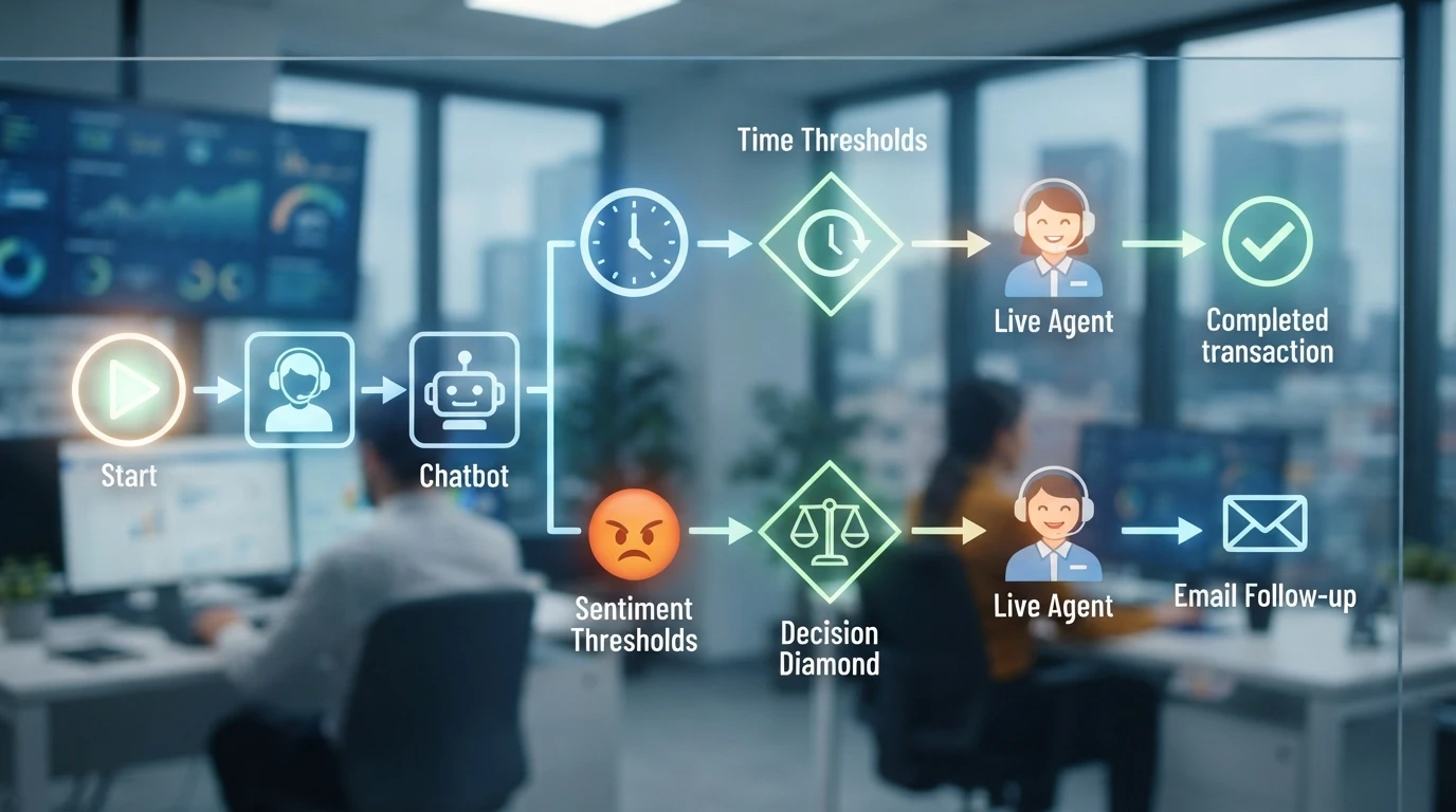 Digital workflow connecting chatbot to agent
