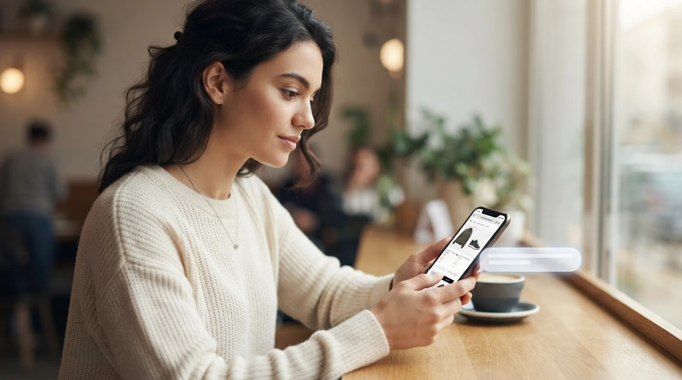 Shopper receives proactive product chat on phone