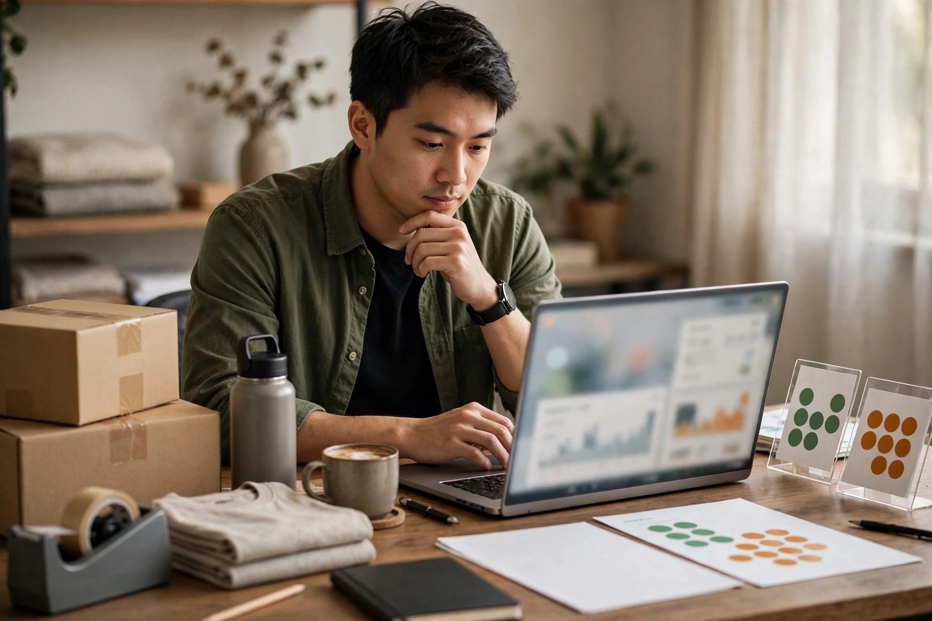 Merchant reviewing automated customer