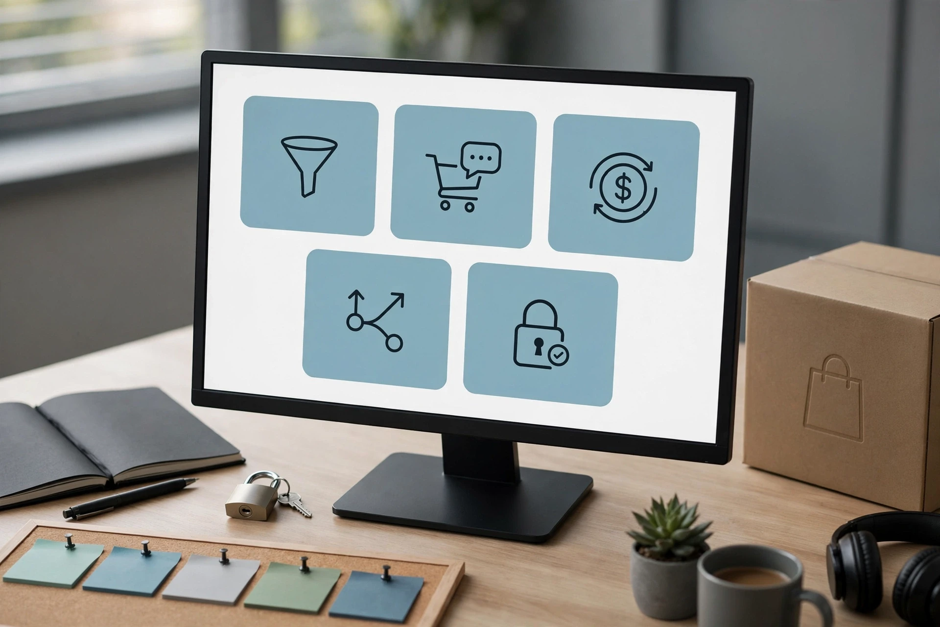 Clean ecommerce chatbot KPI dashboard mockup