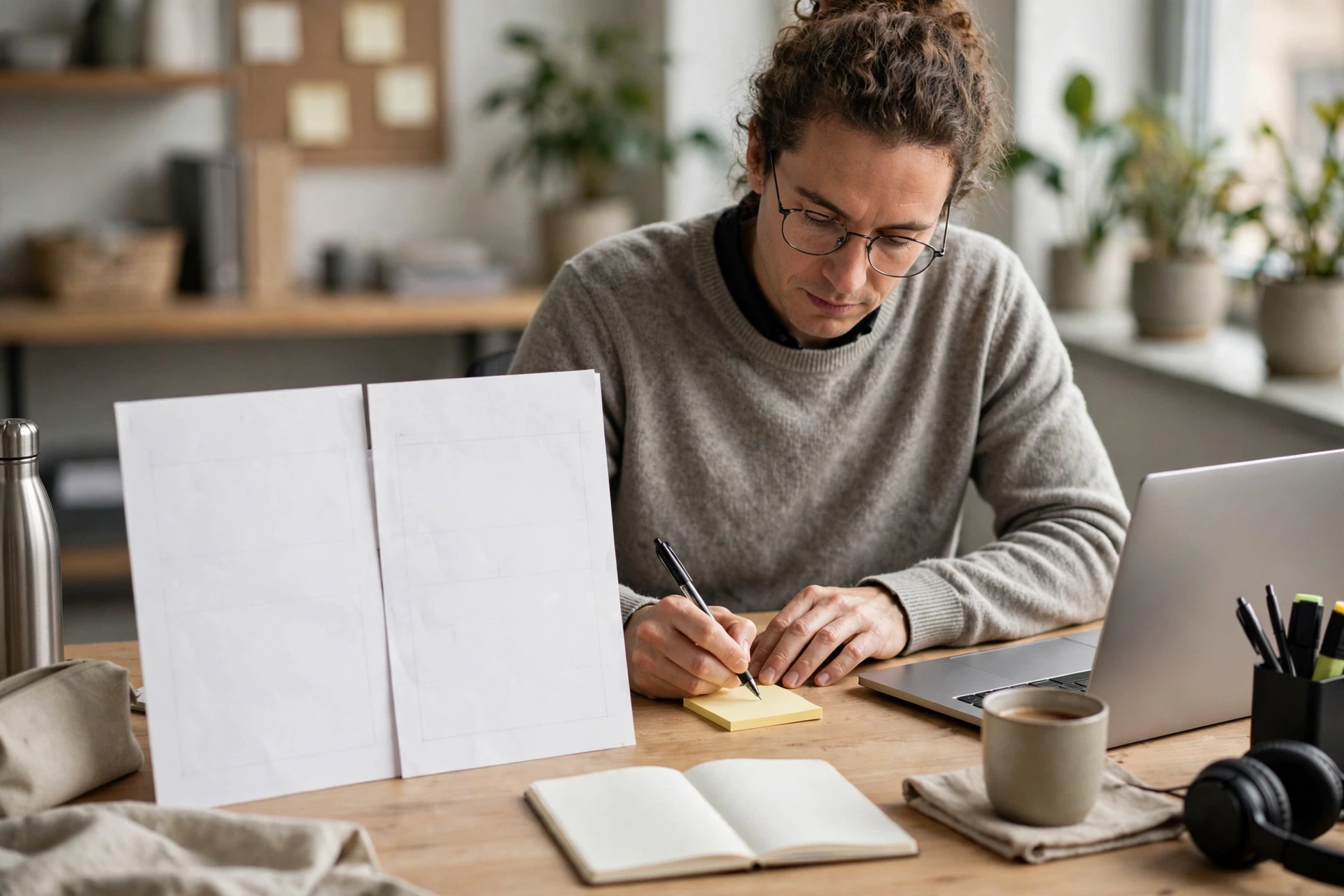 Analyst selecting metric beside two chatbot greeting drafts