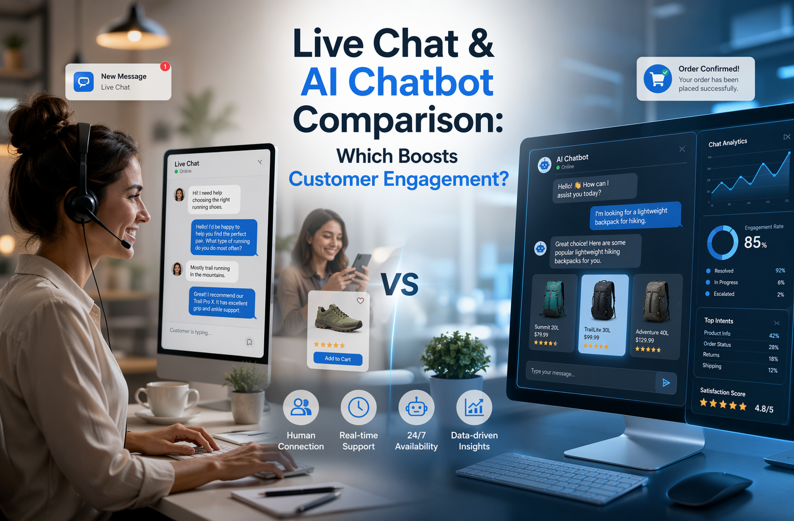 Live Chat & AI Chatbot Comparison: Which Boosts Customer Engagement?