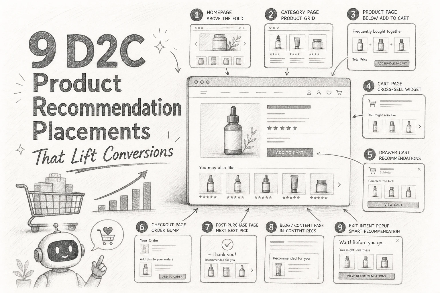 9 D2C Product Recommendation Placements That Lift Conversions