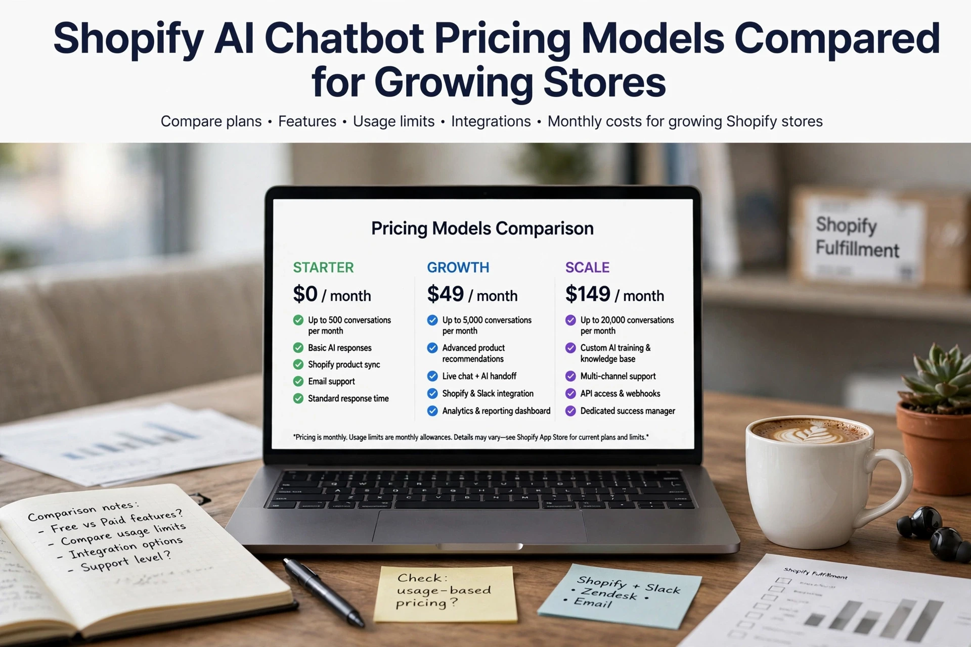 Shopify AI Chatbot Pricing Models Compared for Growing Stores