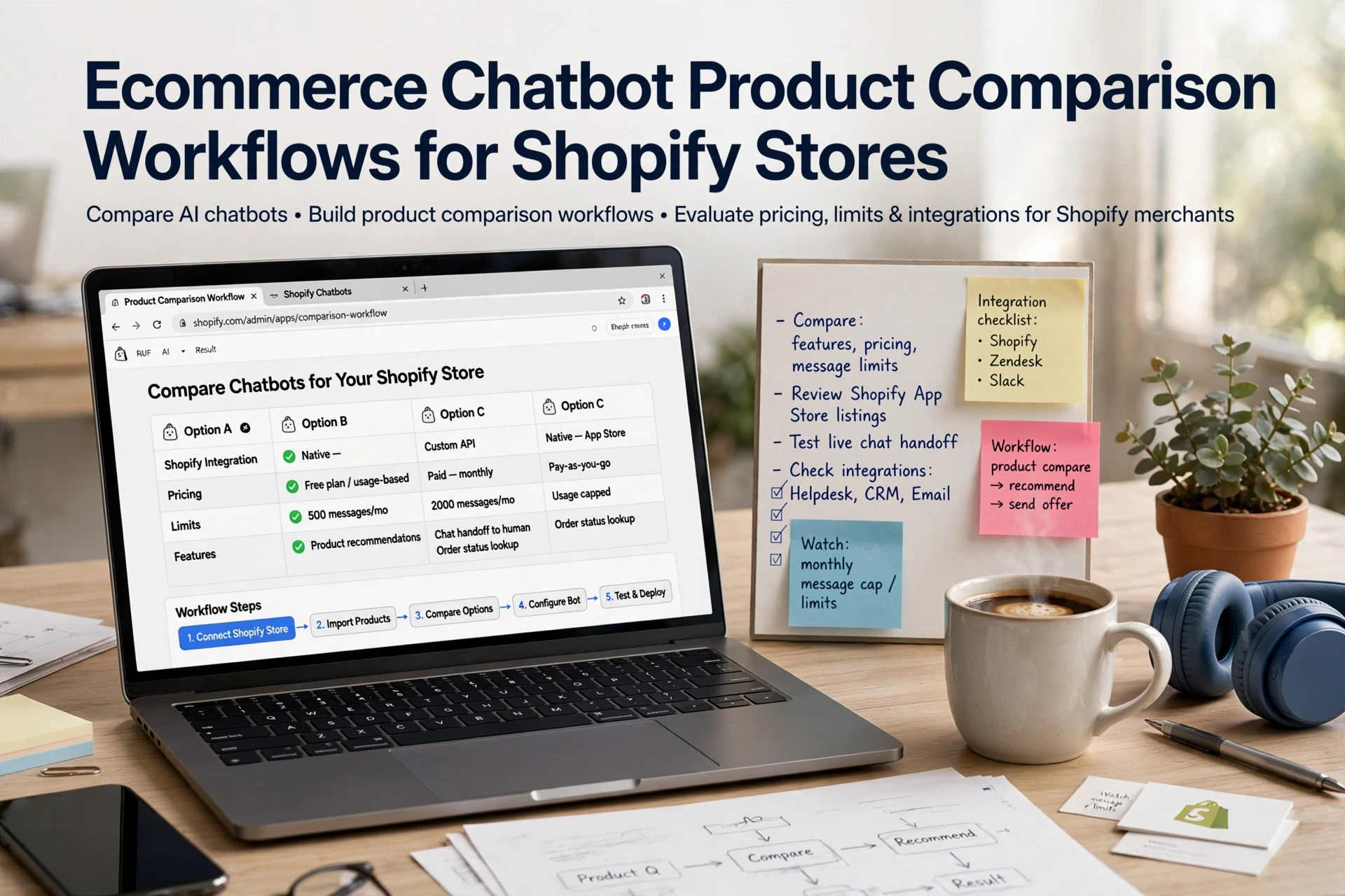 Ecommerce Chatbot Product Comparison Workflows for Shopify Stores