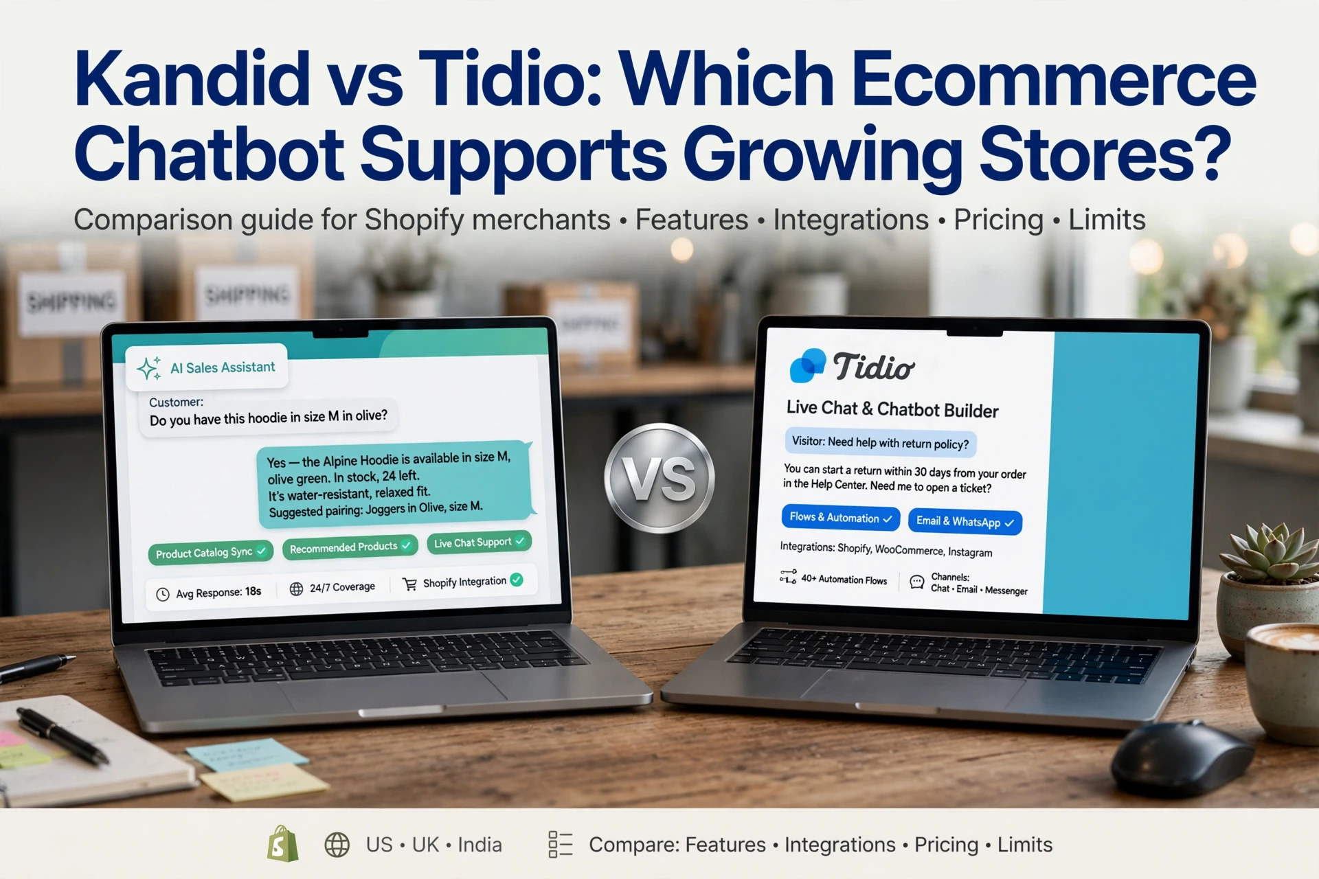 Kandid vs Tidio: Which Ecommerce Chatbot Supports Growing Stores?