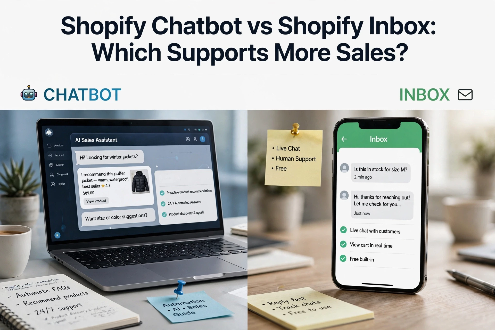 Shopify Chatbot vs Shopify Inbox: Which Supports More Sales?