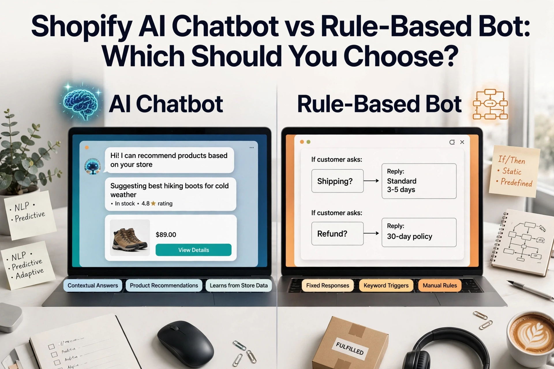 Shopify AI Chatbot vs Rule-Based Bot: Which Should You Choose?