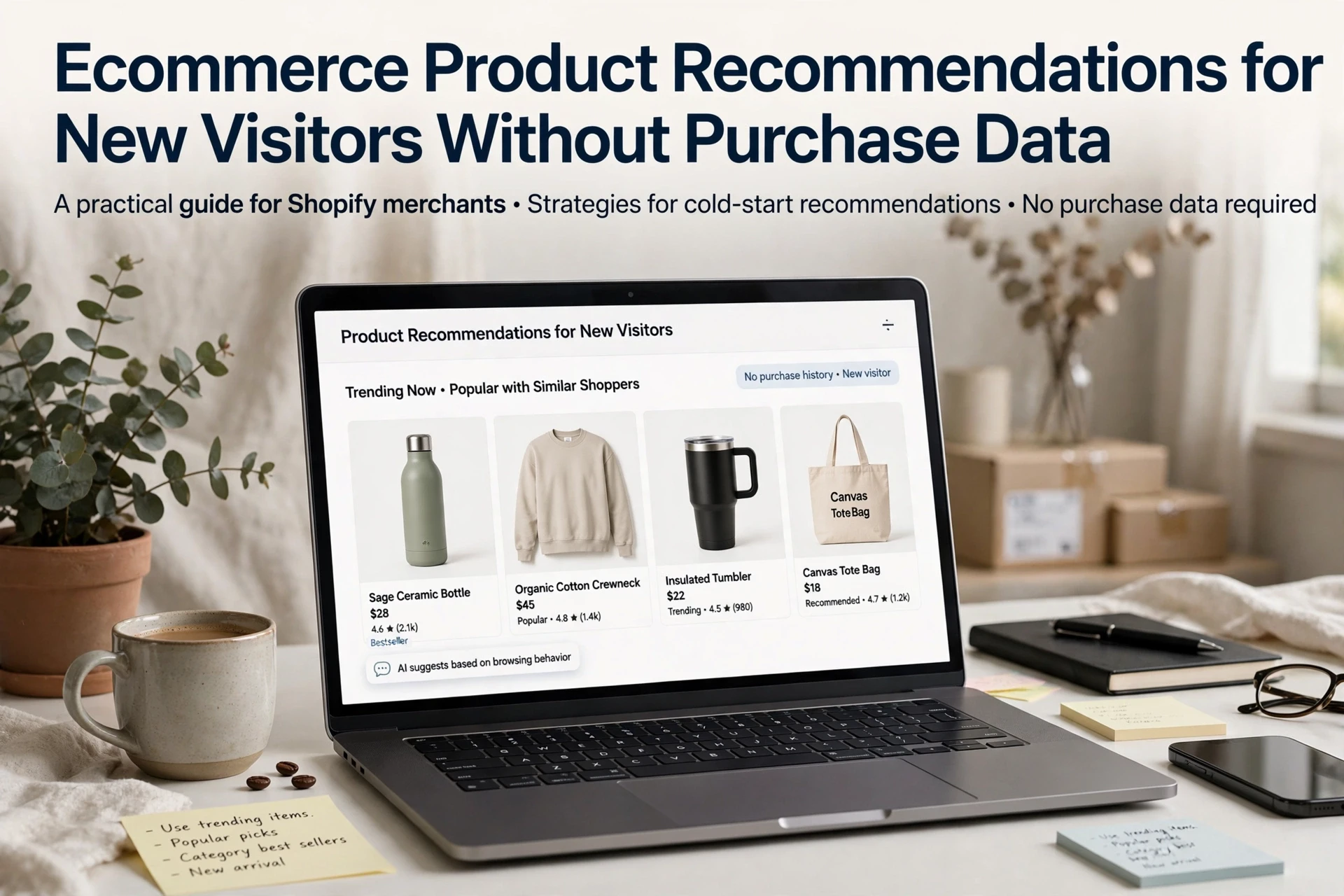 Ecommerce Product Recommendations for New Visitors Without Purchase Data