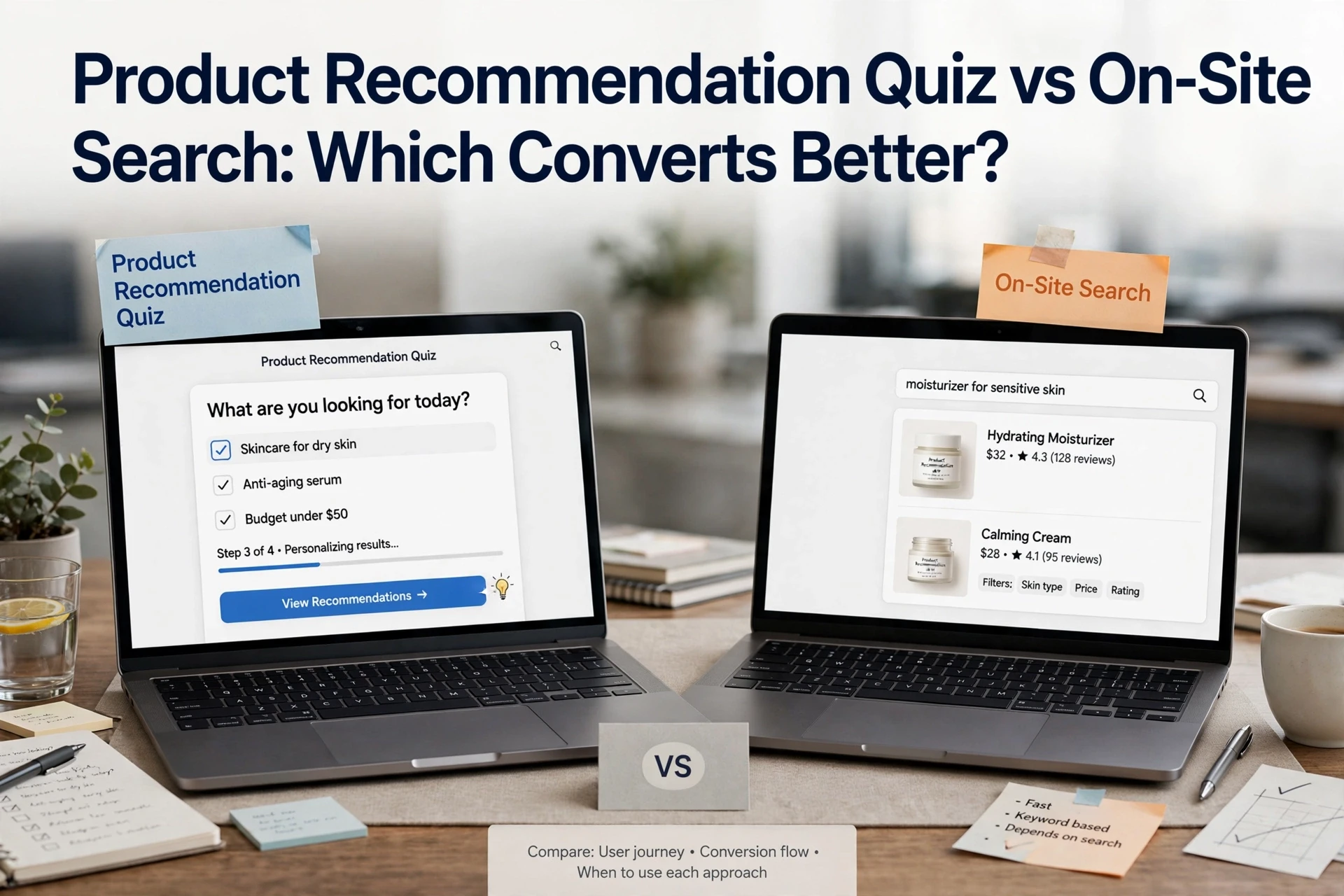 Product Recommendation Quiz vs On-Site Search: Which Converts Better?