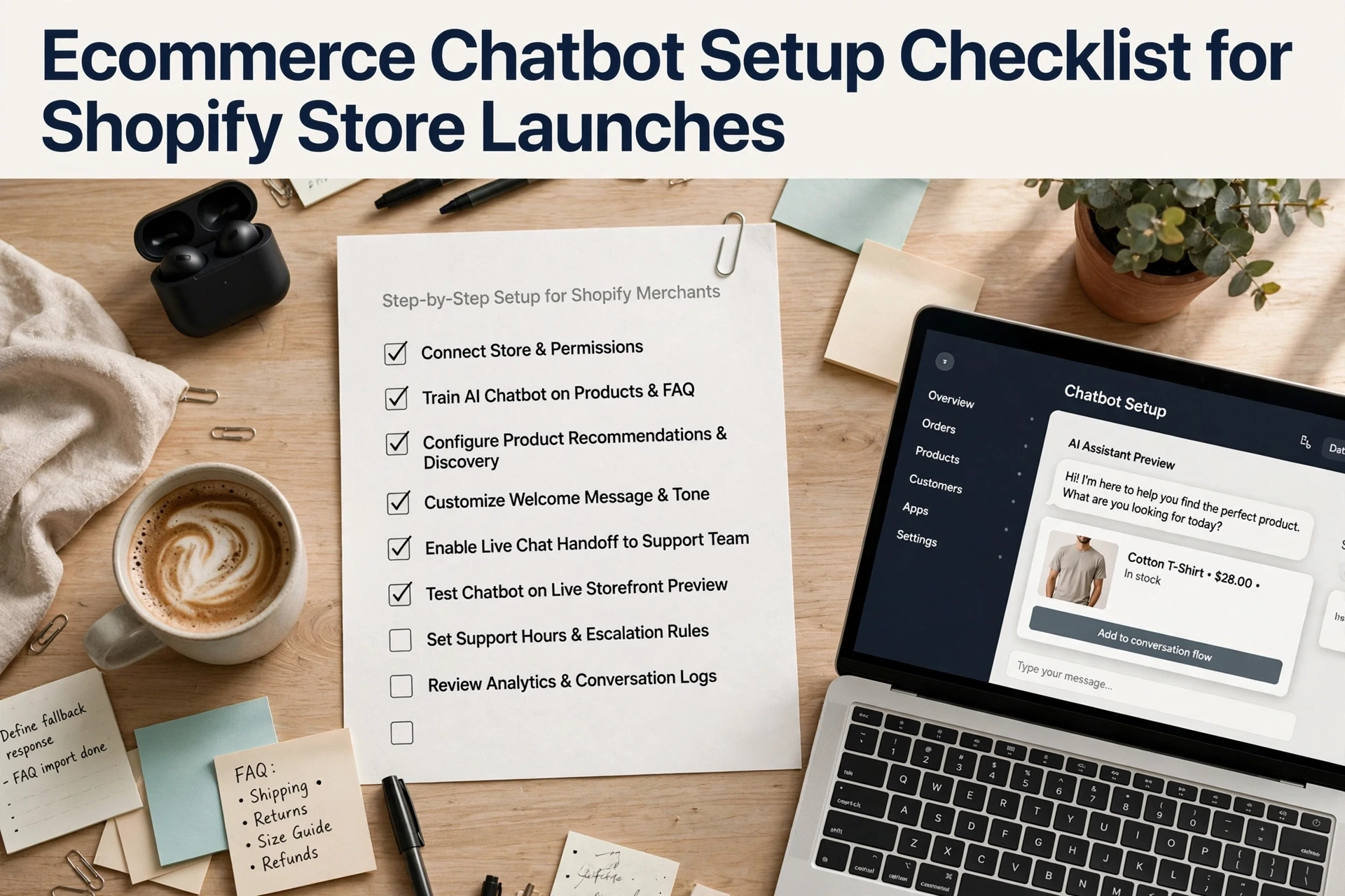 Ecommerce Chatbot Setup Checklist for Shopify Store Launches