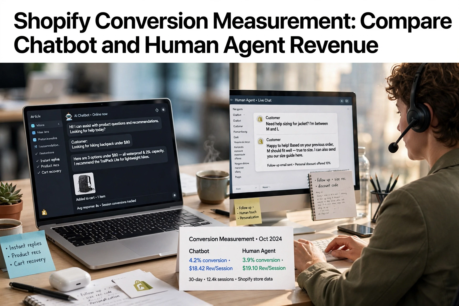 Shopify Conversion Measurement: Compare Chatbot and Human Agent Revenue