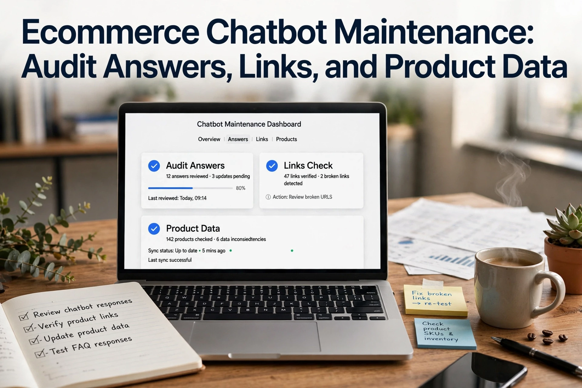 Ecommerce Chatbot Maintenance: Audit Answers, Links, and Product Data