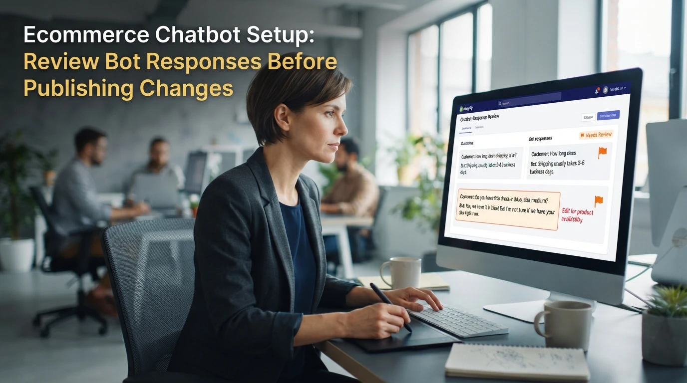 Ecommerce Chatbot Setup: Review Bot Responses Before Publishing Changes