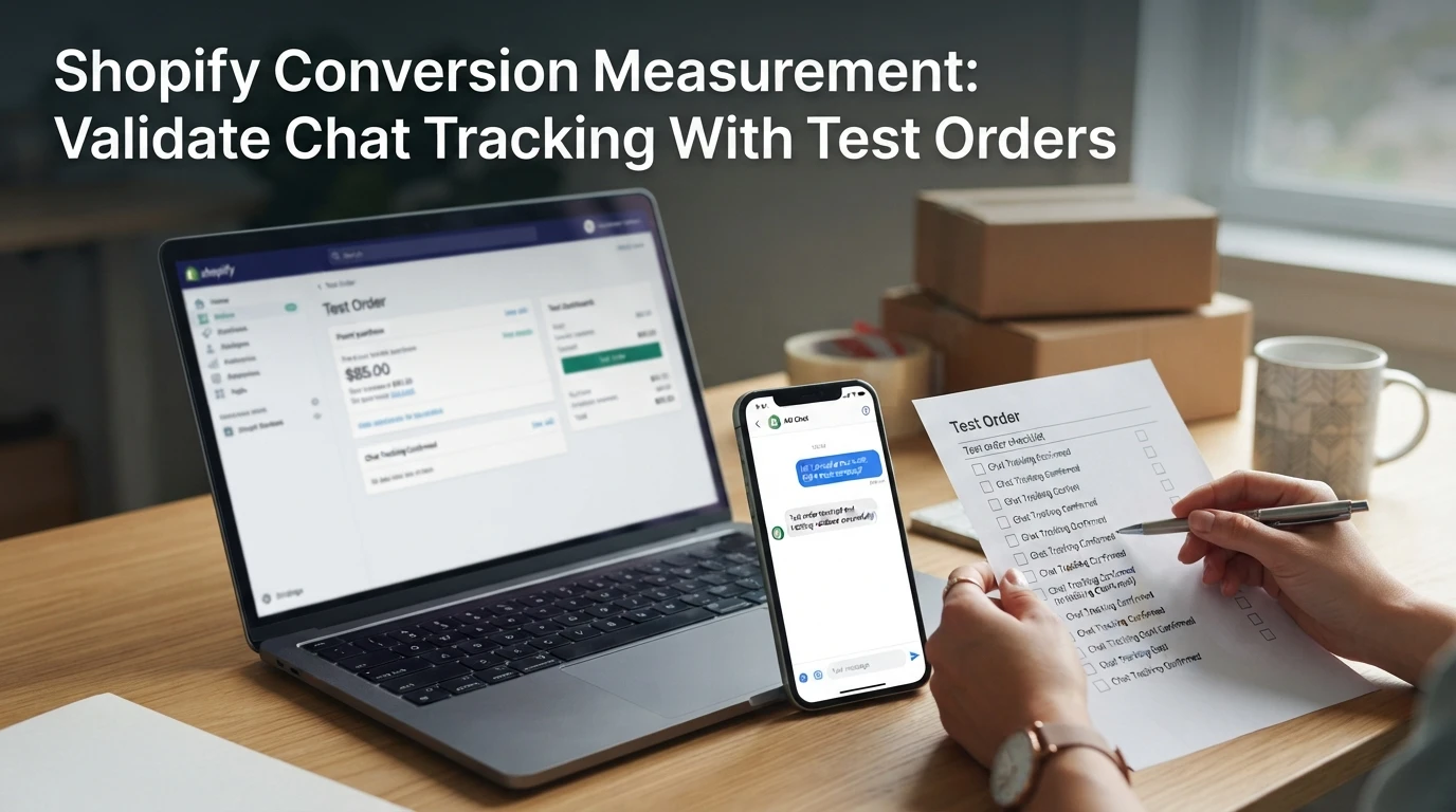 Shopify Conversion Measurement: Validate Chat Tracking With Test Orders