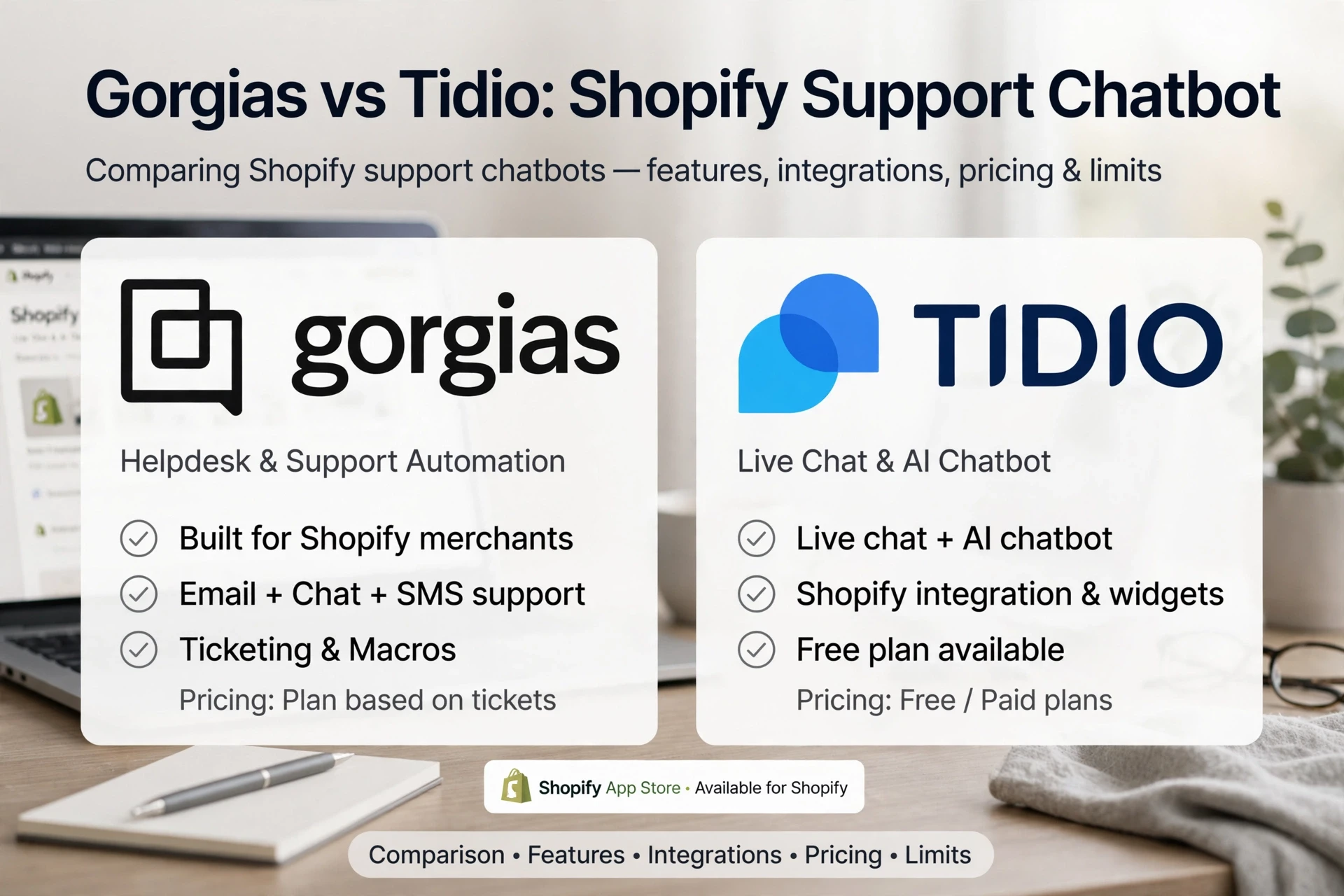 Gorgias vs Tidio: Shopify Support Chatbot