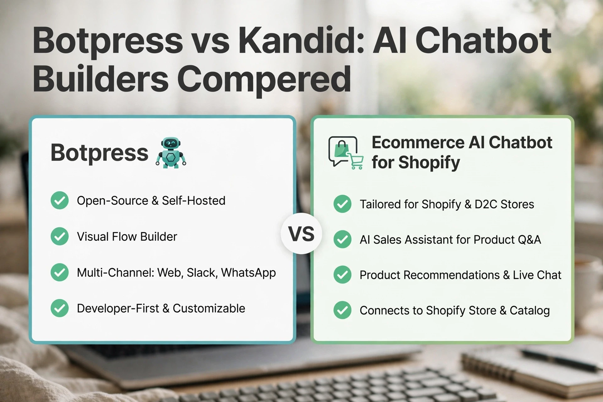 Botpress vs Kandid: AI Chatbot Builders Compared