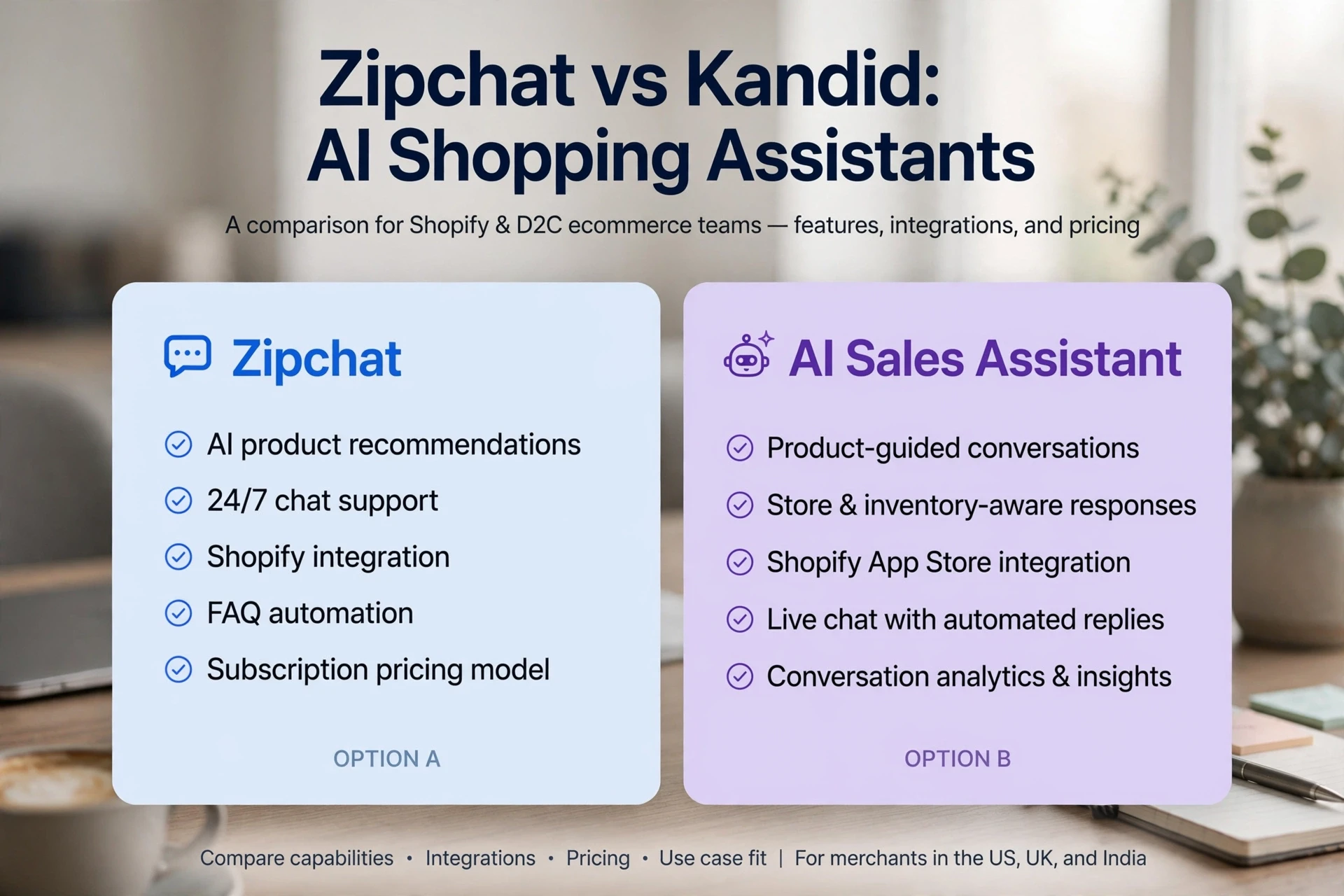 Zipchat vs Kandid: AI Shopping Assistants