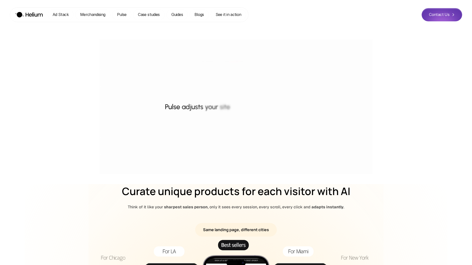 Static product recommendations