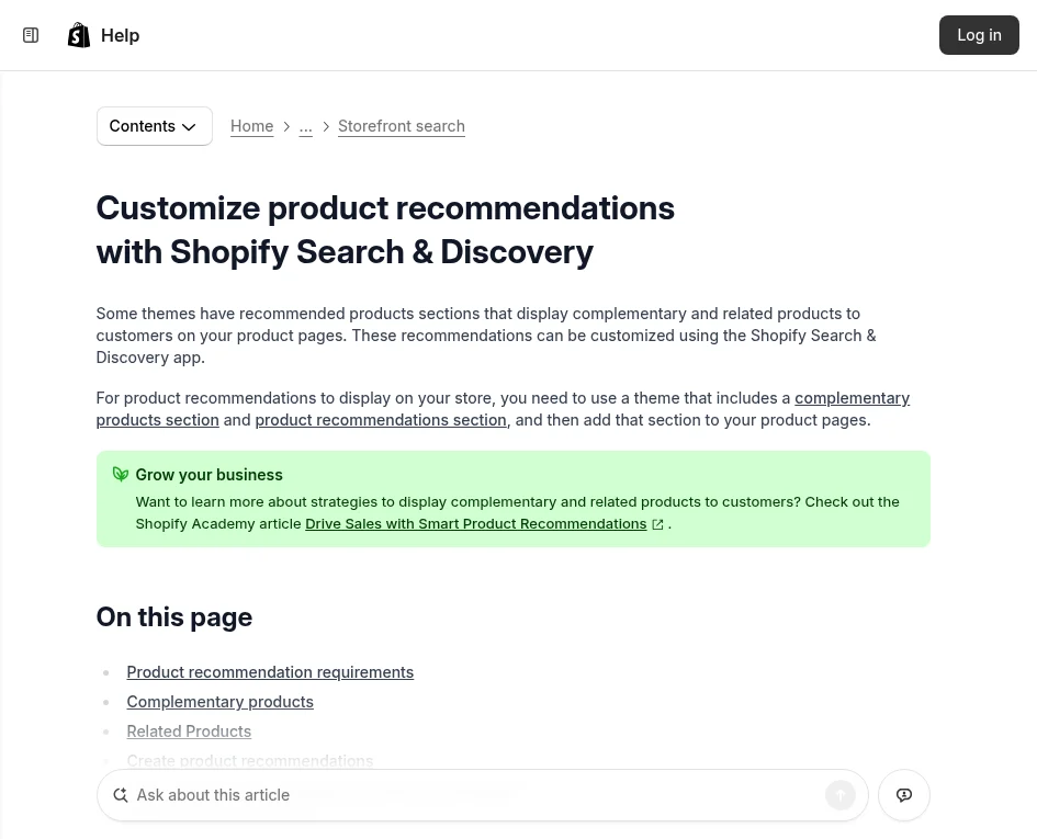Ecommerce product recommendations