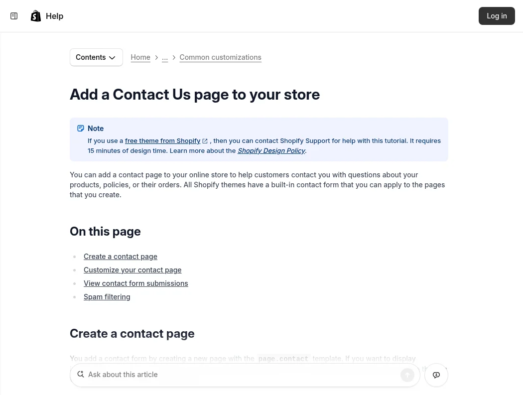 Contact form