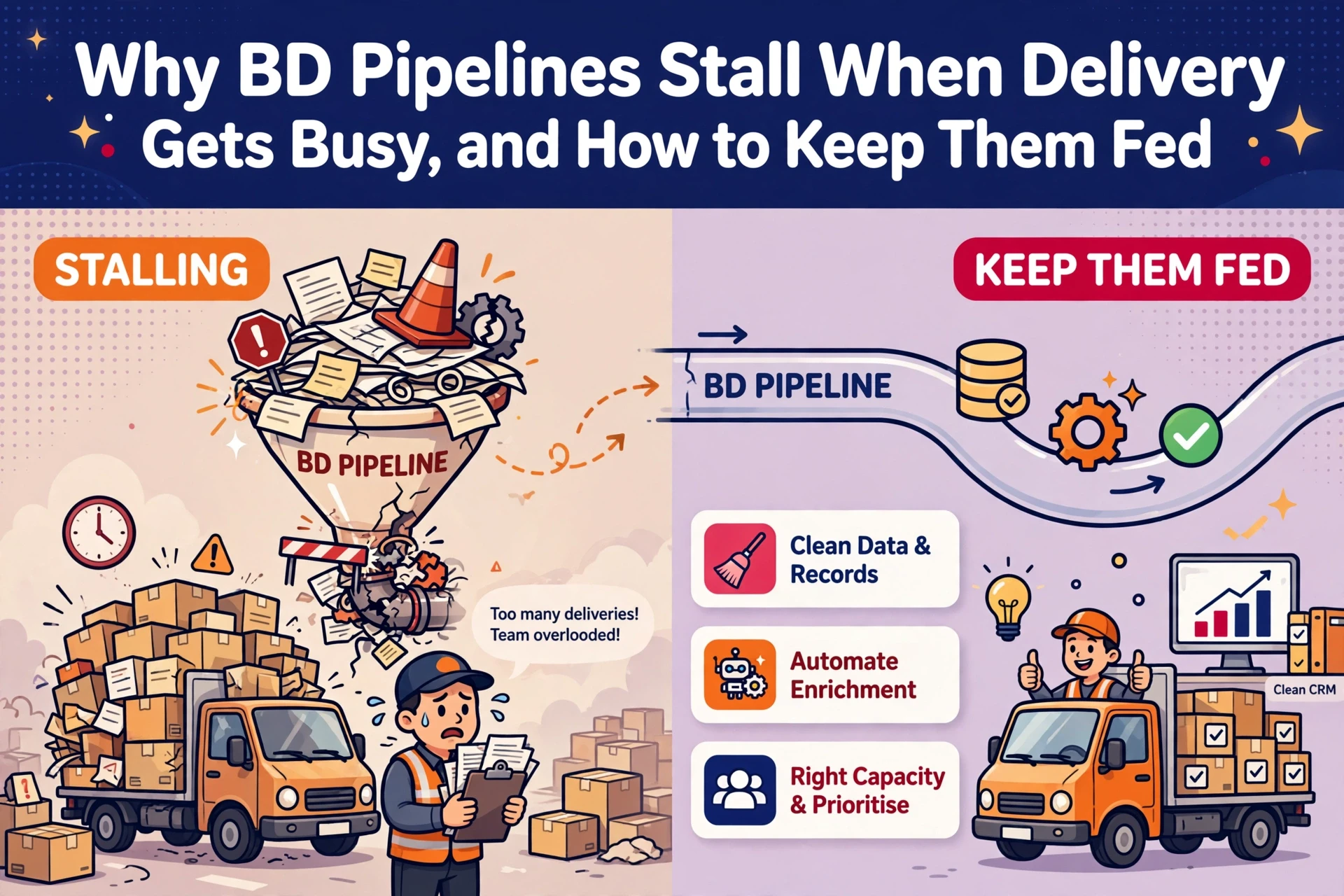 Why BD Pipelines Stall When Delivery Gets Busy (and How to Fix the Feed): featured image
