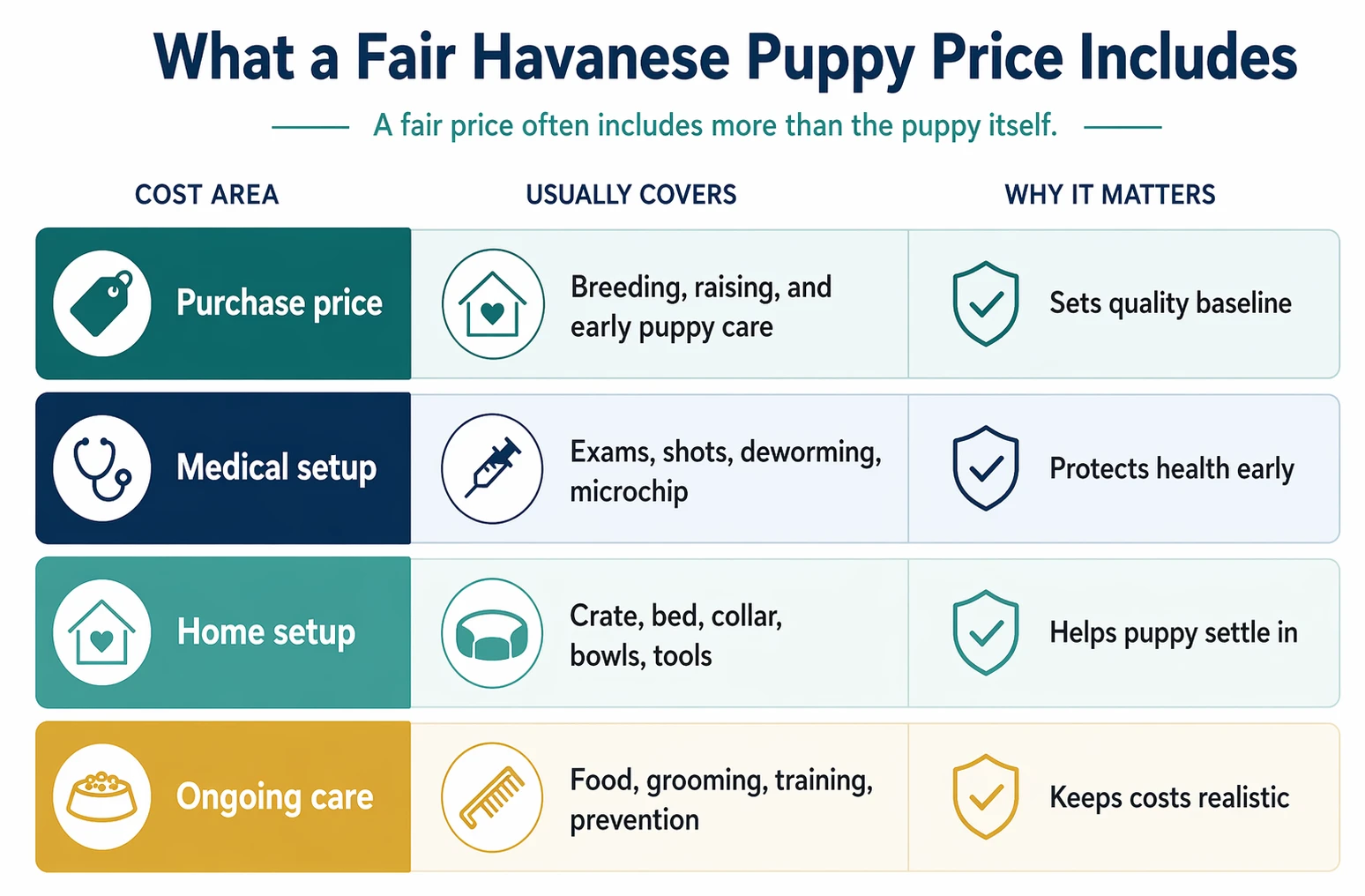 Bar chart comparing puppy costs and included services