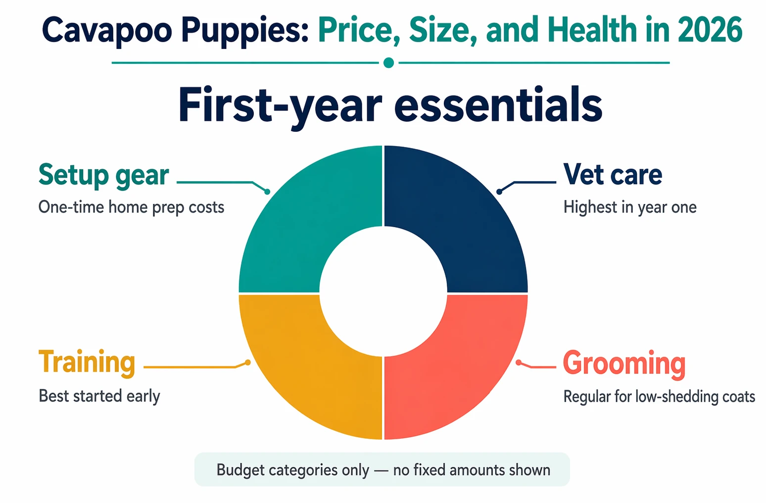 Pie chart of first-year puppy budget categories