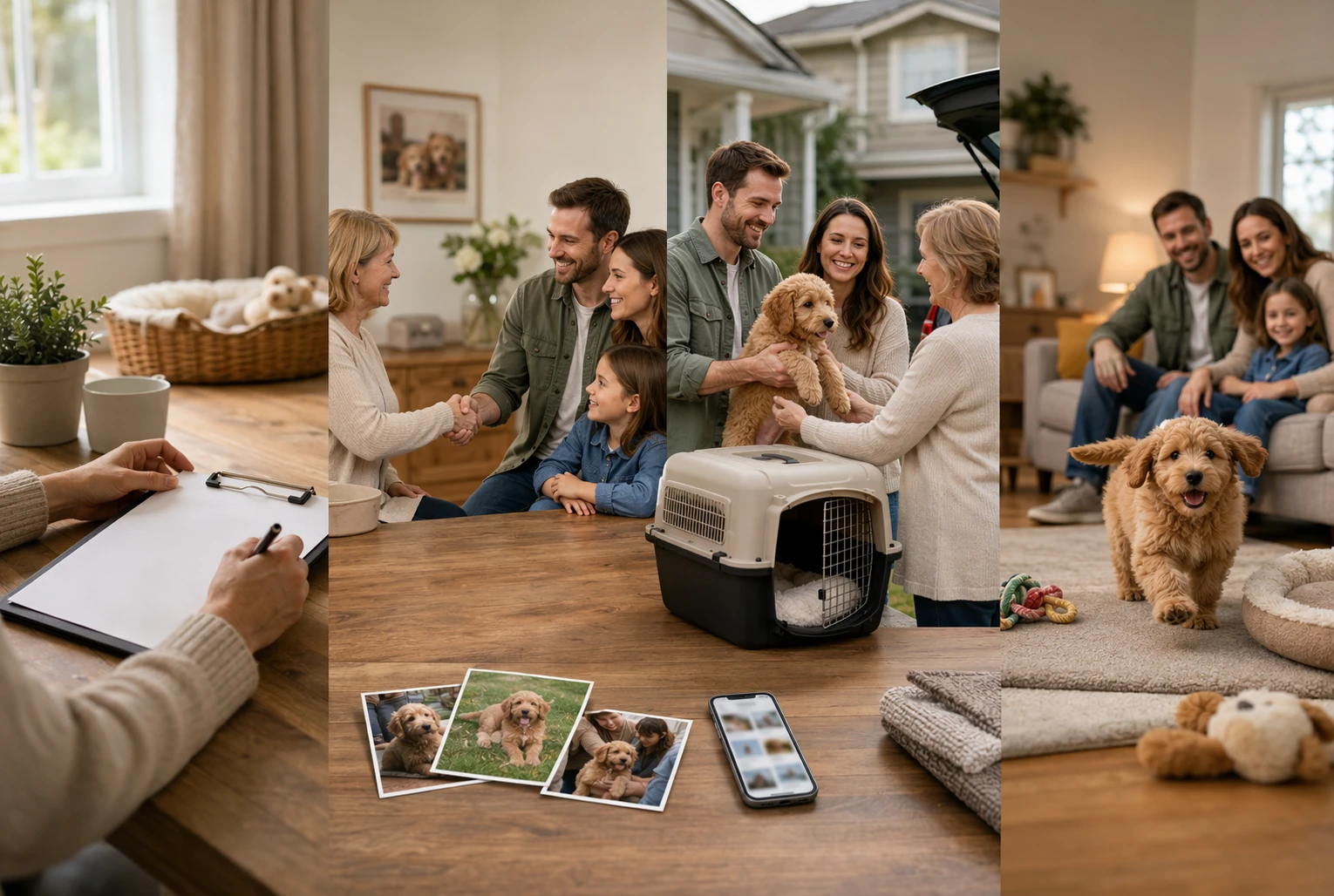 Puppy application and pickup process scene