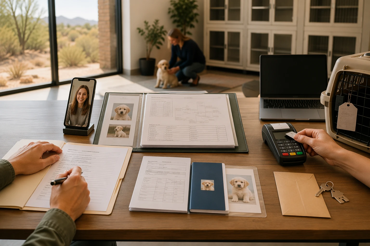 Breeder reviewing application and contact details