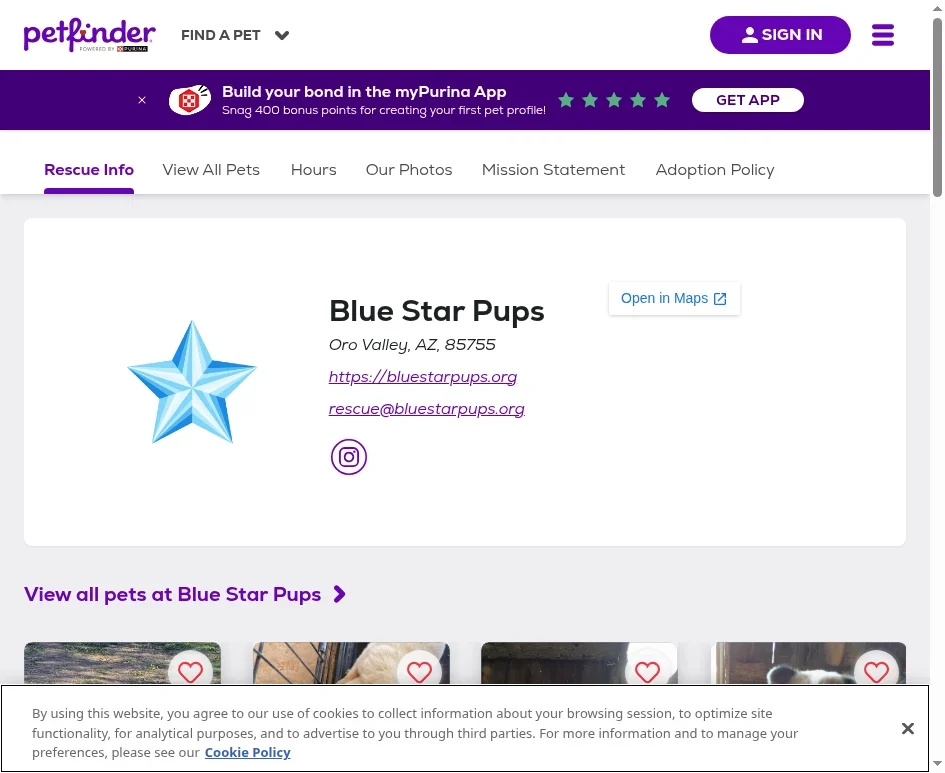 Petfinder - Blue Star Pups