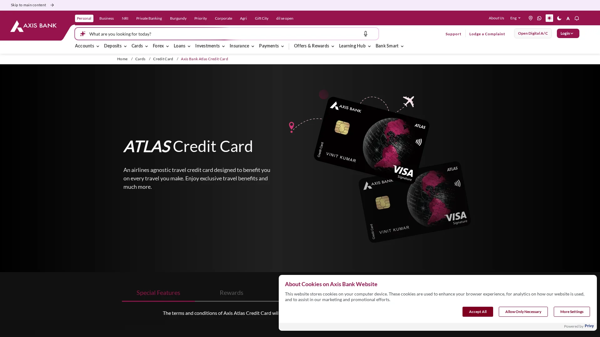 Axis Bank Atlas Credit Card