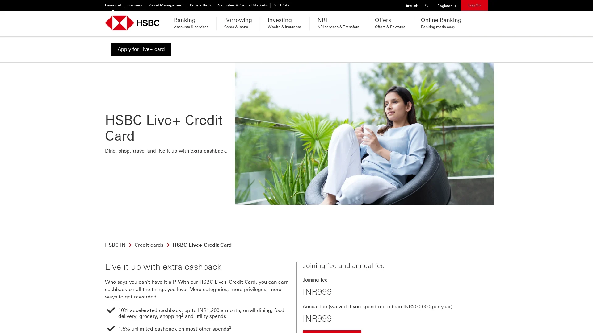HSBC Live+ Credit Card