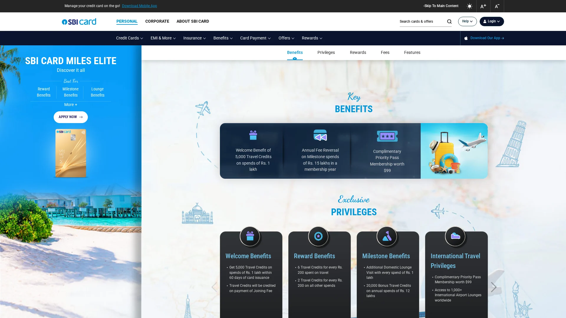 SBI Card Miles Elite
