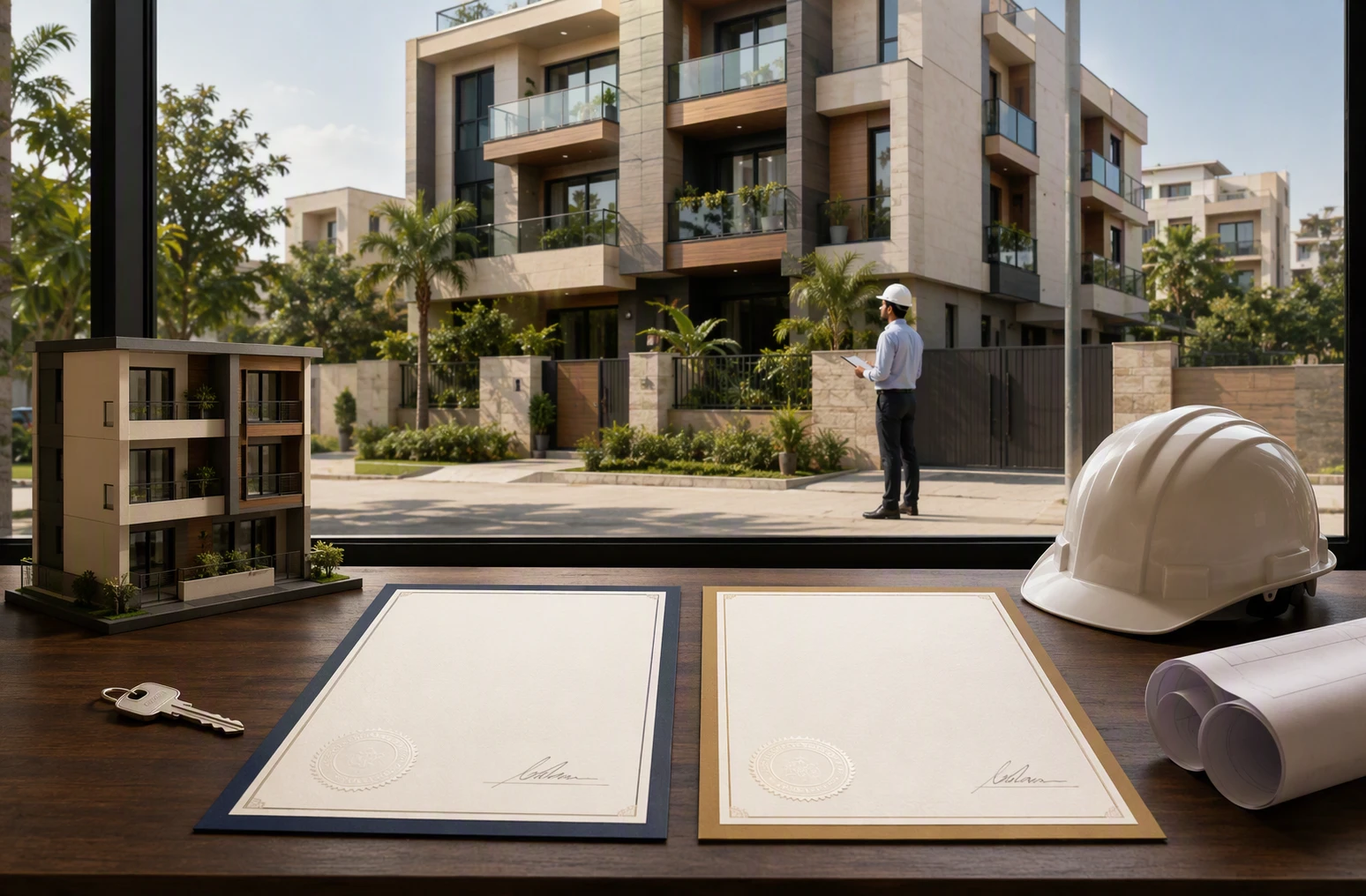Two certificates beside building approval documents
