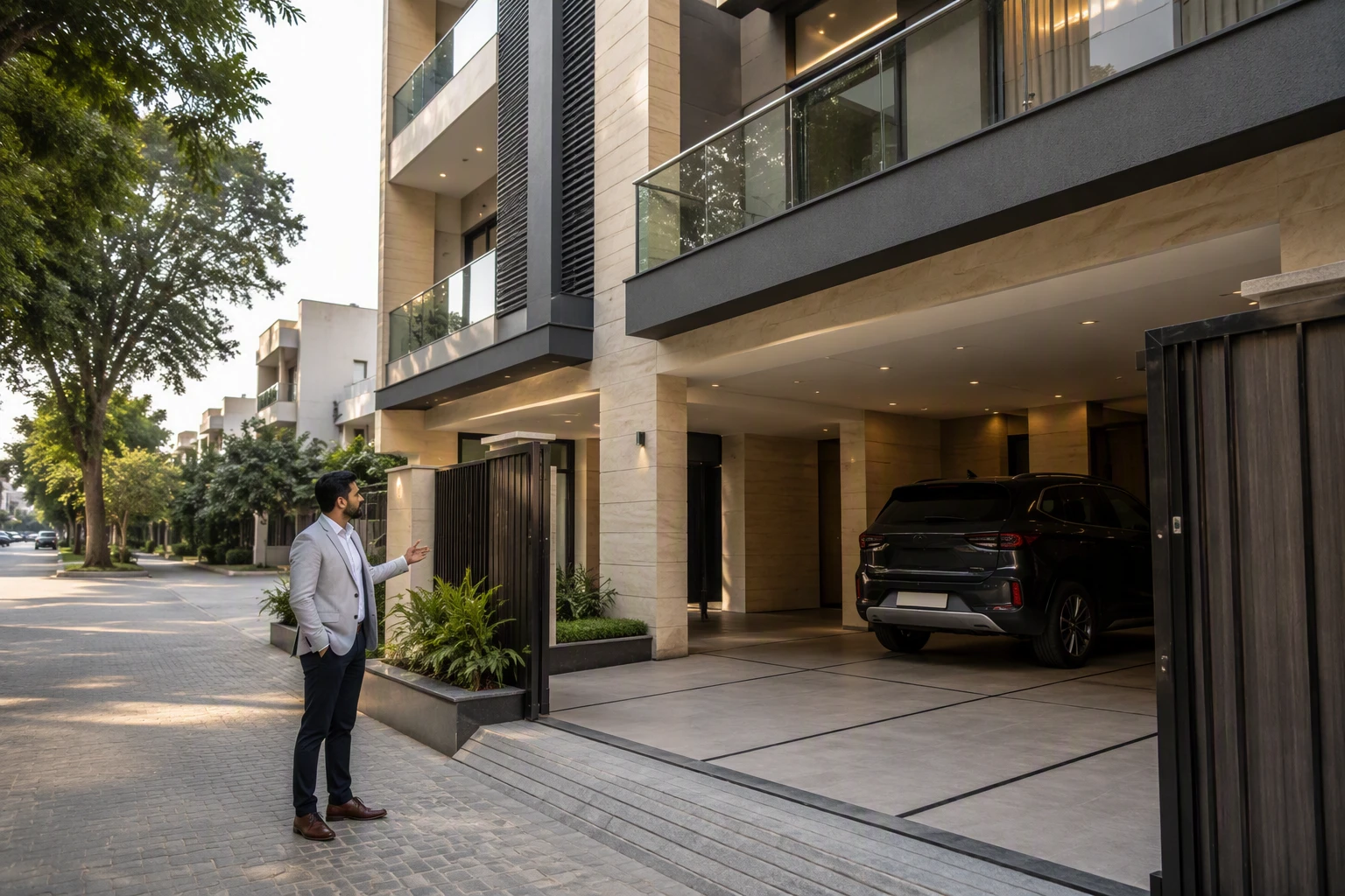 Modern builder floor with covered parking
