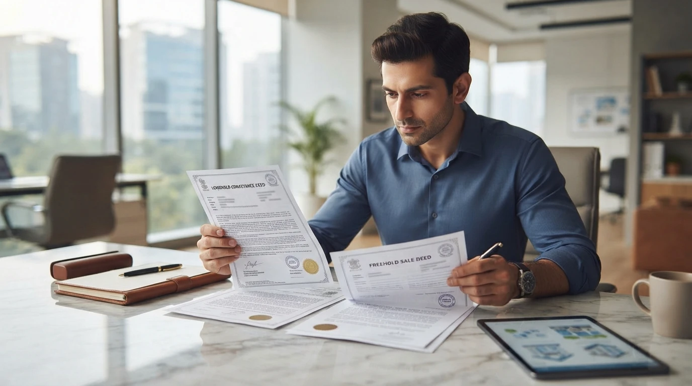 Buyer compares leasehold and freehold deeds